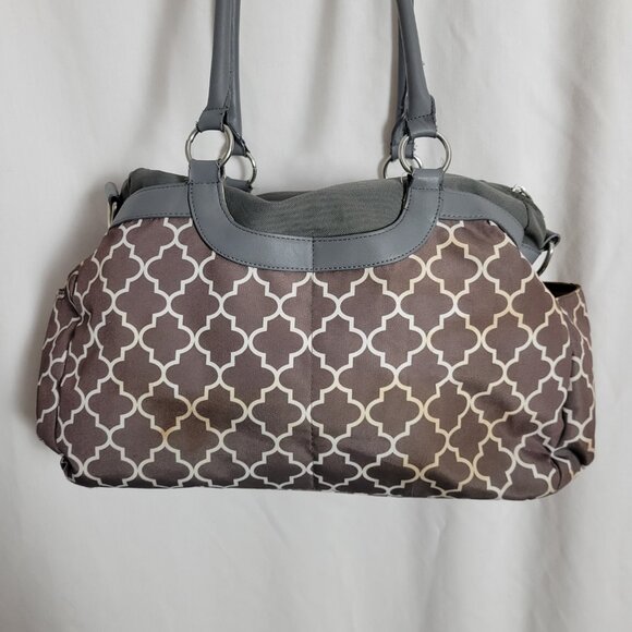 J.J. Cole Stone Arbor Satchel Diaper bag w/coin purse large tote storage - Picture 2 of 16